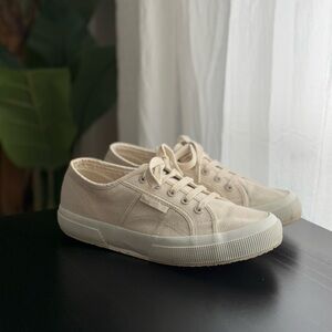 Superga Cream Casual Tennis Shoe Sneaker Size 38